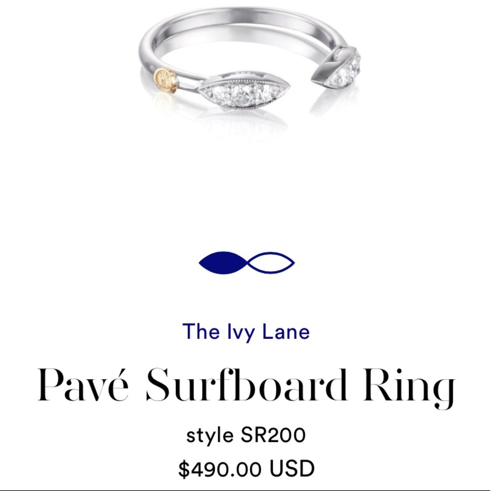 Tacori - Diamond Pave Surfboard Ring